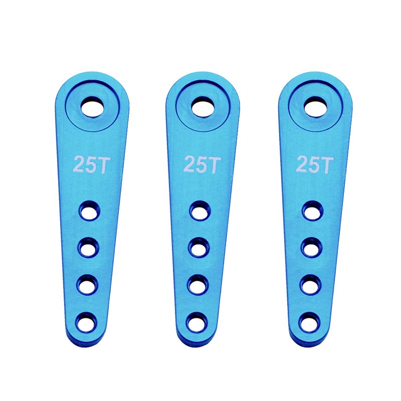 Vgoohobby 3Pack Vgoohobby 25T Aluminum Alloy Servo Horn Extension Steering Arm 37mm Compatible with Futaba Savox Power HD HSP Himoto MG995 MG996 Servos 1/10 Redcat TRX-4 Axial SCX10 RC Car (Blue) - Image 1